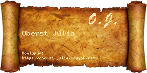 Oberst Júlia névjegykártya